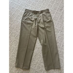 Slates Basics Dress Pants 38x30 Mens Beige Suit Trousers Slacks Cuffed‎ Pleated